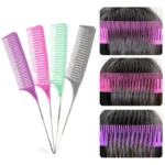 3pcs Hairbrush Hair Styling Combs Tailed Comb Set Coloring Dyeing Comb Salon Tool Sectioning Highlighting Weaving Cutting Comb 1