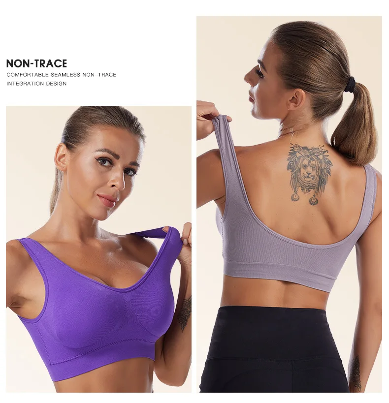 Plus size wireless sports bra with wide straps, full coverage, and breathable fabric, designed for high-impact support in workouts and everyday wear.