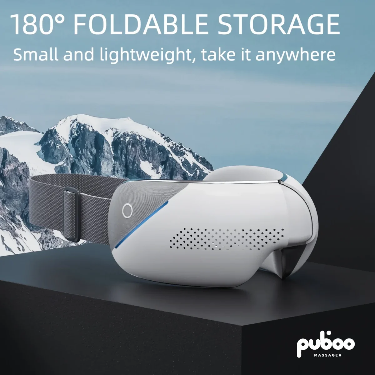 puboo1200mAH Rechargeable Smart Eye Massager Portable Foldable Hot Compress Visual Eye Care Airbag Eye Massager 4