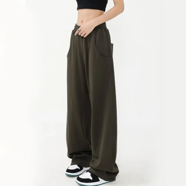 Zoki Fashion Bf Oversize Sweatpants Streetwear High Waist Women Loose Y2K Wide Leg Pants Korean Vintage Pockets Casual Trousers 6