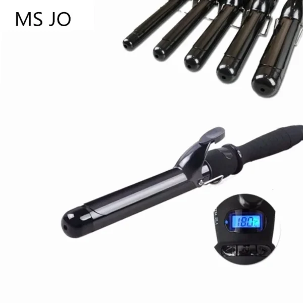 Professional Electric Hair Curler Waver Temperature Adjustment Curling Iron Wand 22-38mm LCD Screen 1