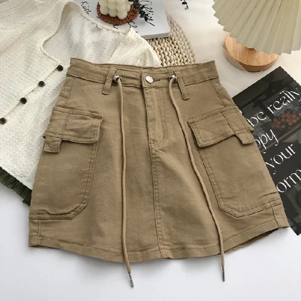 High Waist Denim Hip-covering Skirt for Women 2024 Summer Korean Version Retro Versatile Slimming Short Skirt 8