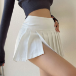 Slit Pleated Summer High Waist Korean Girl Mini Skirt