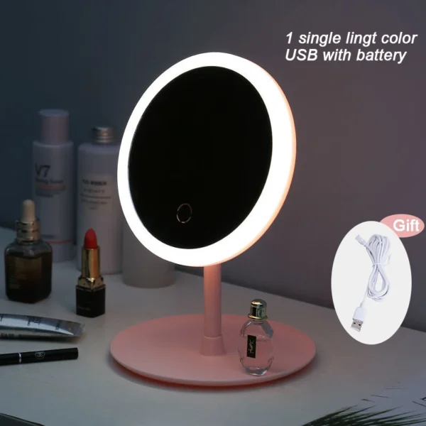 Makeup Mirror With Light  White LED Daylight Vanity Mirror Detachable/Storage Base 3 Modes Mirror With Light Gift USB Cable 7