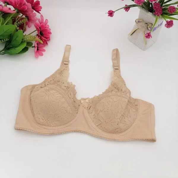 Sexy Lingerie Cotton Lined Push Up Hollow Out Floral Lace Bra Female Gather B C D E Cup Solid Brassiere Plunge Bra 36-42 C17 9