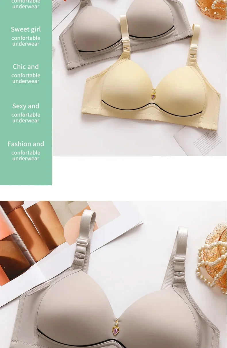 Women’s push-up wireless bra with adjustable straps, breathable fabric, and back closure—designed for daily comfort, support, and seamless wear.