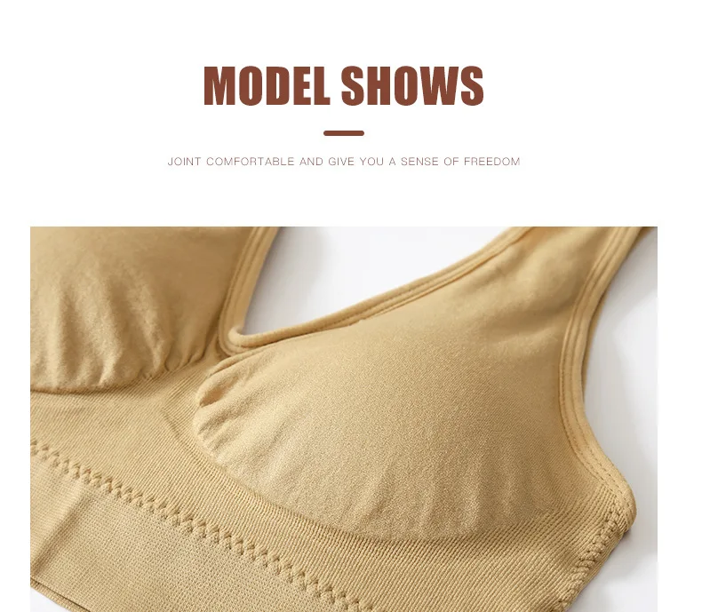 Plus size wireless sports bra with wide straps, full coverage, and breathable fabric, designed for high-impact support in workouts and everyday wear.