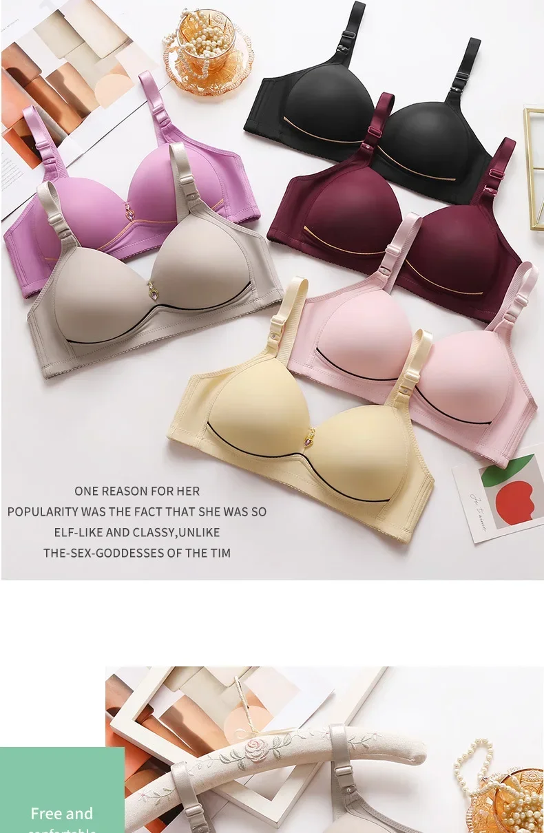Women’s push-up wireless bra with adjustable straps, breathable fabric, and back closure—designed for daily comfort, support, and seamless wear.