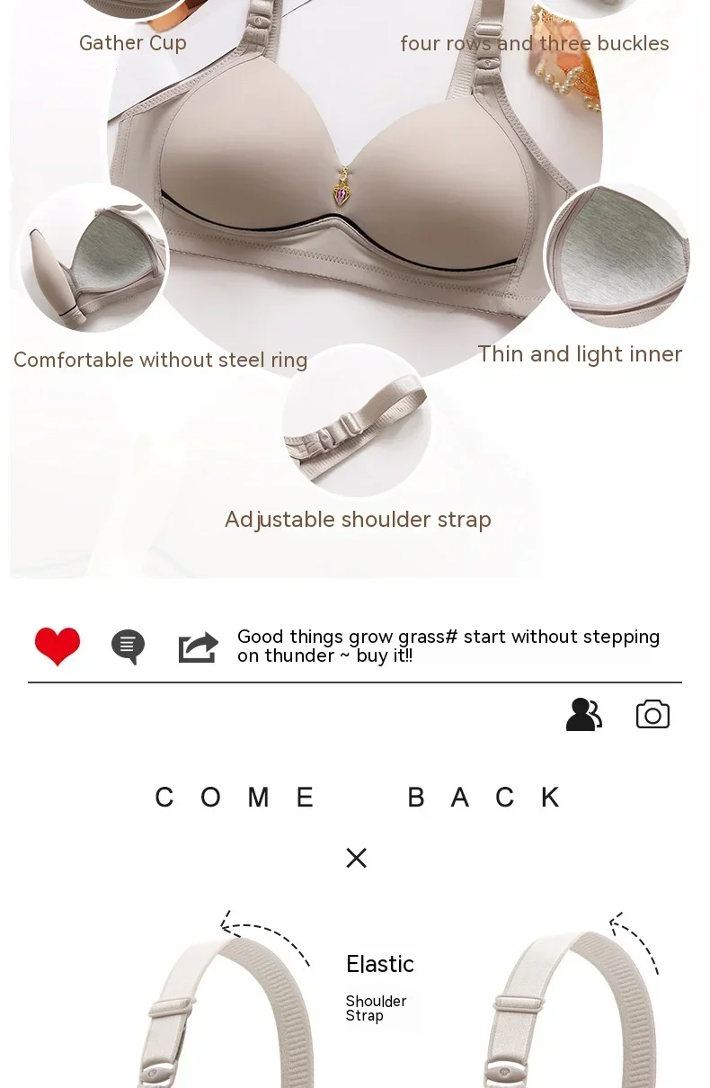 Women’s push-up wireless bra with adjustable straps, breathable fabric, and back closure—designed for daily comfort, support, and seamless wear.