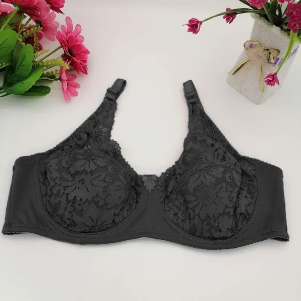 Sexy Lingerie Cotton Lined Push Up Hollow Out Floral Lace Bra Female Gather B C D E Cup Solid Brassiere Plunge Bra 36-42 C17 12