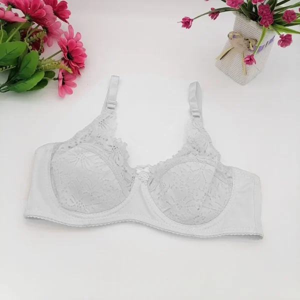 Sexy Lingerie Cotton Lined Push Up Hollow Out Floral Lace Bra Female Gather B C D E Cup Solid Brassiere Plunge Bra 36-42 C17 8