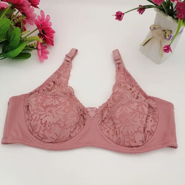 Sexy Lingerie Cotton Lined Push Up Hollow Out Floral Lace Bra Female Gather B C D E Cup Solid Brassiere Plunge Bra 36-42 C17 10