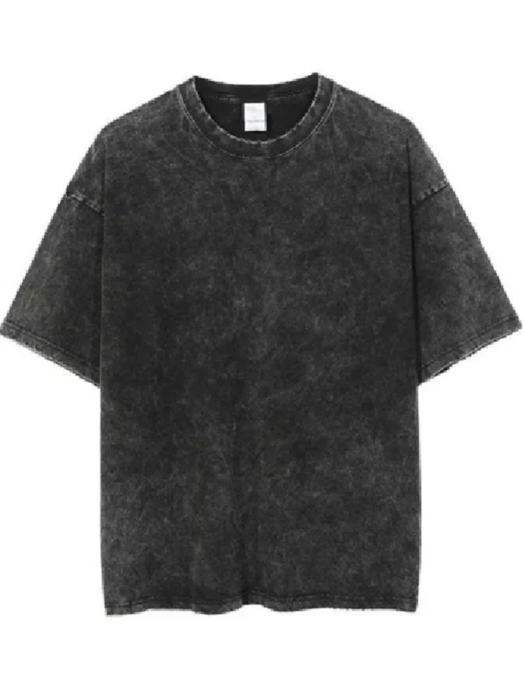 2024 Washed Vintage T-Shirts Street Hip Hop Retro Punk T Shirt women Harajuku Casual Cotton Short Sleeve Acid Wash TShirts top 1