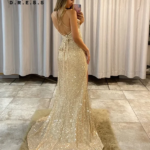 Glitter Gold Sequins Prom Gown