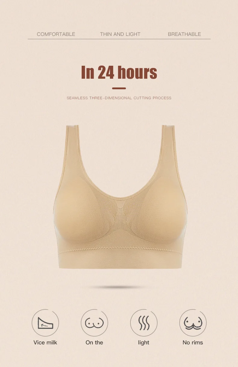 Plus size wireless sports bra with wide straps, full coverage, and breathable fabric, designed for high-impact support in workouts and everyday wear.