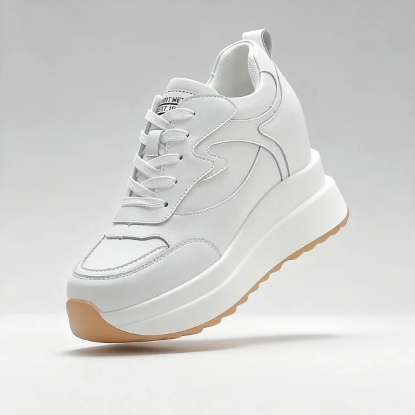 Fujin 10cm 4 inch Platform Wedge Sneakers Chunky Shoes Genuine Leather for Women Summer Shoes Autumn Walking Sneakers Fashion 1