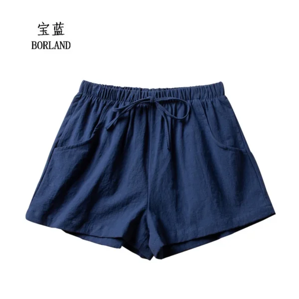 Casual Linen Shorts Women Gym Workout Shorts Cotton Short Pants High Waisted Black Ladies Short Femme Women Shorts Sport Femme 12