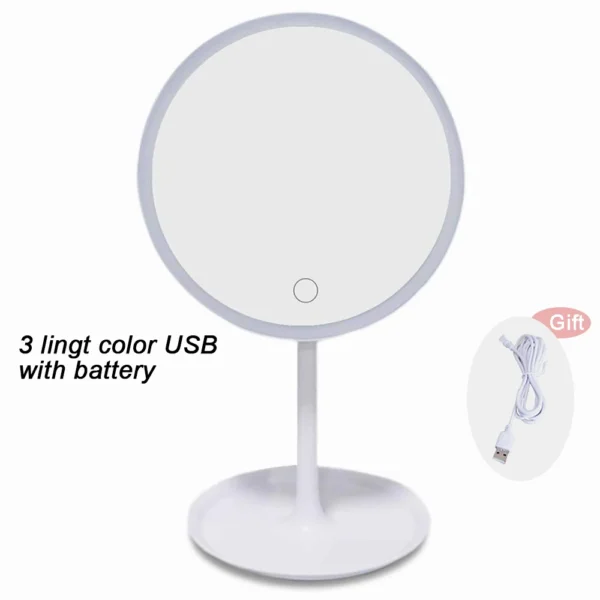 Makeup Mirror With Light  White LED Daylight Vanity Mirror Detachable/Storage Base 3 Modes Mirror With Light Gift USB Cable 9