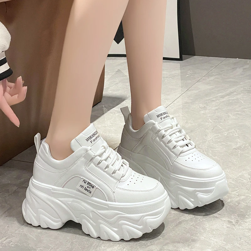 Rimocy White Black Chunky Sneakers Women Spring Autumn Thick Bottom Dad Shoes Woman Fashion PU Leather Platform Sneakers Ladies 1