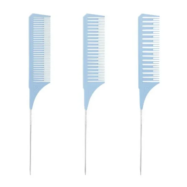 3pcs Hairbrush Hair Styling Combs Tailed Comb Set Coloring Dyeing Comb Salon Tool Sectioning Highlighting Weaving Cutting Comb 13