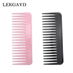19 Teeth Wide Tooth Comb Large Black Pink Plastic Pro Salon Barber Hairdressing Styling Hair Comb Detangler Curly Hair Care Tool 1