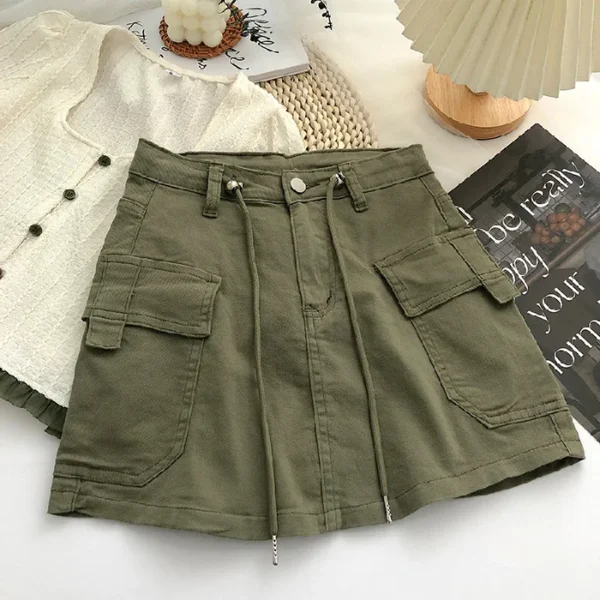 High Waist Denim Hip-covering Skirt for Women 2024 Summer Korean Version Retro Versatile Slimming Short Skirt 7